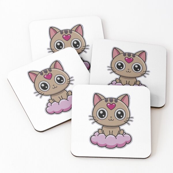 Item preview, Cute Cat kawaii sitting on pink cloud designed and sold by OnixDesign.