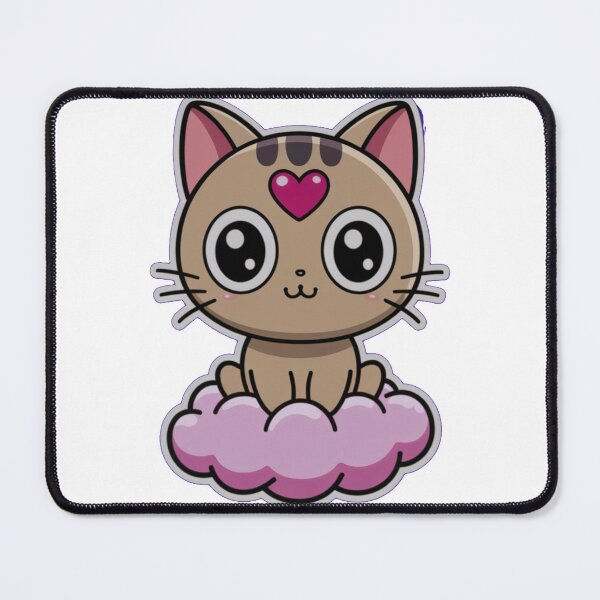 Item preview, Cute Cat kawaii sitting on pink cloud designed and sold by OnixDesign.