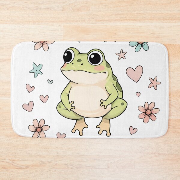 Item preview, Kawaii Frog with Flowers – Cute Aesthetic Pastel Sticker designed and sold by KateVil.