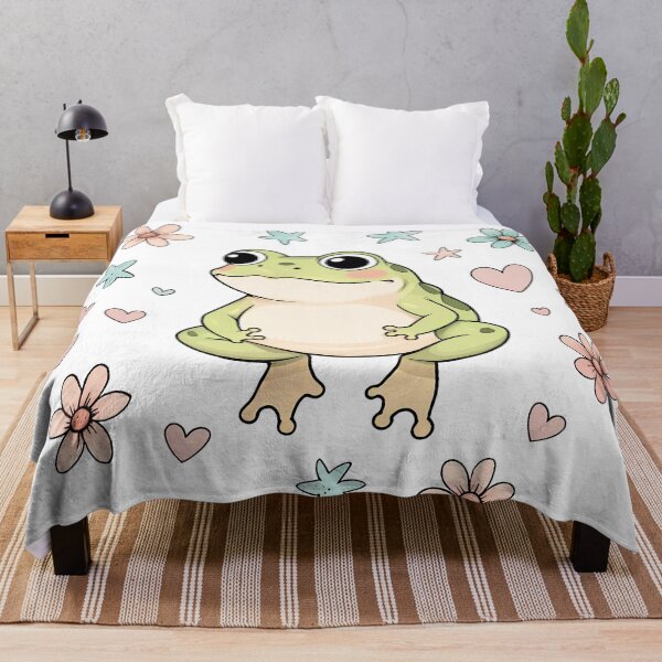 Item preview, Kawaii Frog with Flowers – Cute Aesthetic Pastel Sticker designed and sold by KateVil.