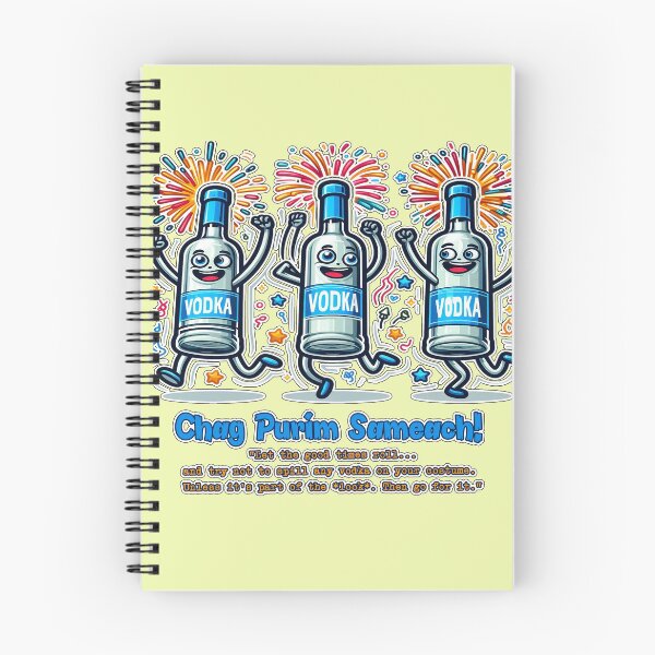 Item preview, Chag Purim Sameach! Dancing Vodka Bottles - Funny Purim Quote - Chag Purim Sameach - No Spills! designed and sold by YG - YiddisheGesheft.