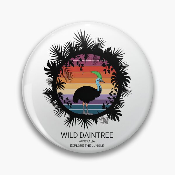 Item preview, Daintree National Park Australia Tropical Cassowary in the Jungle – Retro Vintage Sunset Design designed and sold by pod24.