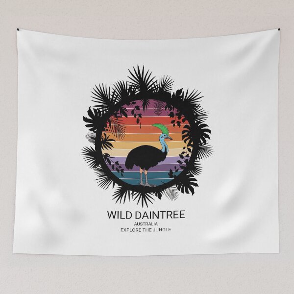 Item preview, Daintree National Park Australia Tropical Cassowary in the Jungle – Retro Vintage Sunset Design designed and sold by pod24.