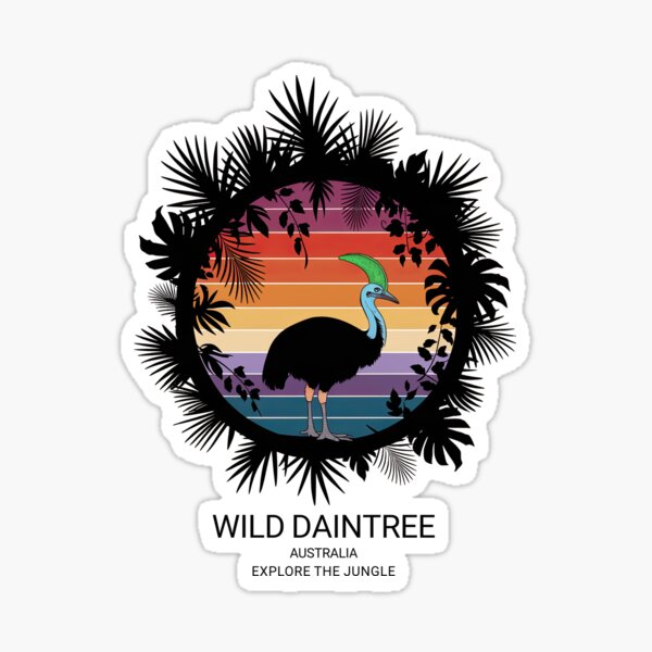 Item preview, Daintree National Park Australia Tropical Cassowary in the Jungle – Retro Vintage Sunset Design designed and sold by pod24.