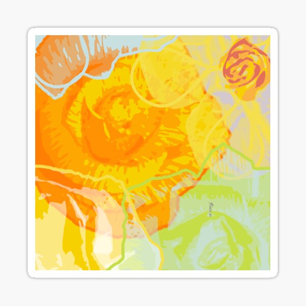 Adria Summer Sun 2023 Goluban floWER 01 bouquet 60s retro pop yellow color _ handmade paper flowers _ Edita Goluban _ Croatia _ 2023_05 Sticker
