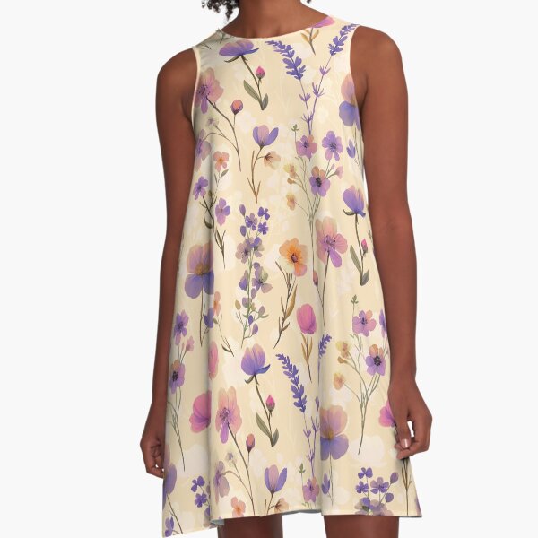 Vista previa del artículo con la obra «Flores silvestres de acuarela vintage: patrón floral botánico en tonos pastel suaves», diseñado y vendido por Nouveaupattern.