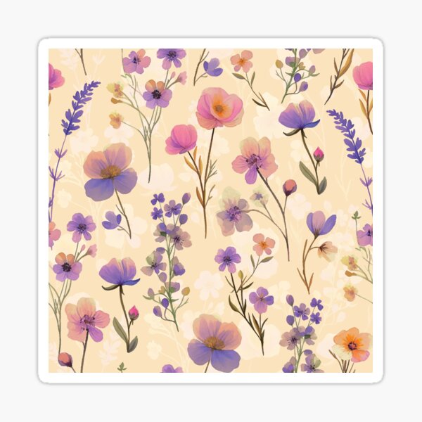 Aperçu de l'œuvre Fleurs sauvages aquarelles vintage – Motif floral botanique pastel doux créée et vendue par Nouveaupattern.