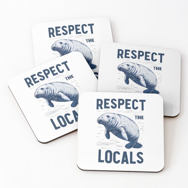 Item preview, "Respect the Locals" Manatee – Eco-Friendly Marine Life Conservation Design designed and sold by Colorful-Garden.