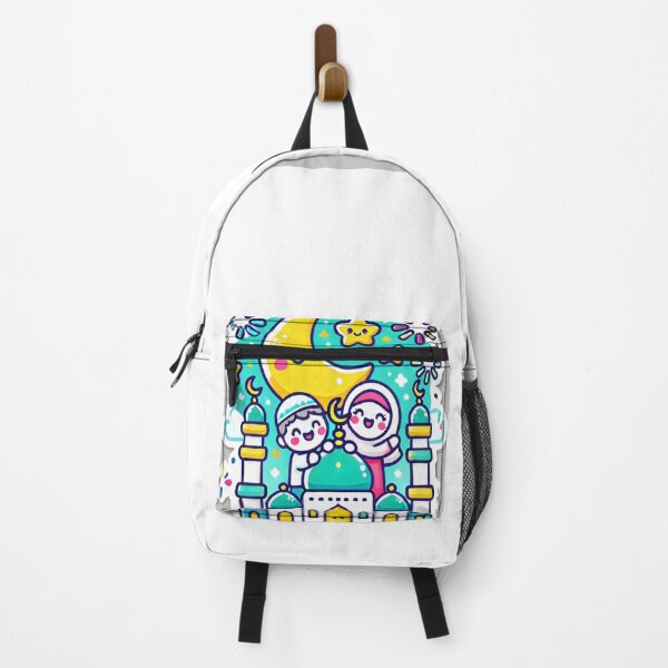 Item preview, Cute Eid Mubarak Cartoon | Smiling Moon, Mosque & Fireworks | Festive Islamic Design designed and sold by AkilaCreations .