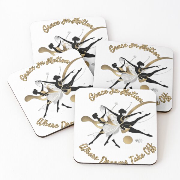 Item preview, Elegant Dance Silhouette Art Print - 'Grace In Motion Where Dreams Take Flight' Gold Black Ballet Wall Art for Dance Studios & Motivational Decor designed and sold by WeirdlyWorn.