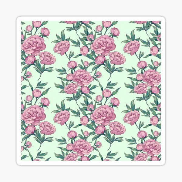 Aperçu de l'œuvre Motif floral élégant et vintage de pivoines sans couture | Design botanique et esthétique créée et vendue par Nouveaupattern.