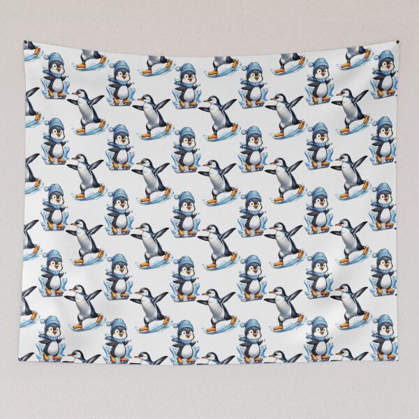 Item preview, Ice Skating Penguins Pattern Design  designed and sold by PatternTitan.