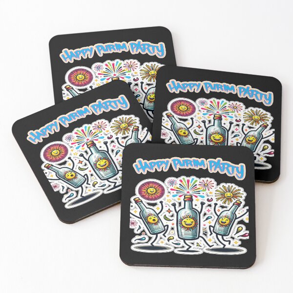 Item preview, Happy Purim Party! Dancing Bottles - Chag Purim Sameach designed and sold by YG - YiddisheGesheft.