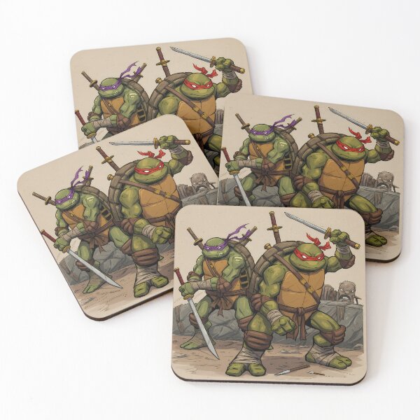 Item preview, Duo Teenage Mutant Ninja Turtles Illustrations Art Action designed and sold by ART ATTACK ZONE.
