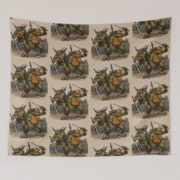 Item preview, Duo Teenage Mutant Ninja Turtles Illustrations Art Action designed and sold by ART ATTACK ZONE.