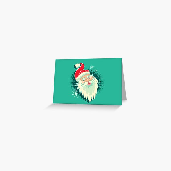 Item preview, Smiling retro Santa Claus on green background designed and sold by Jdawnink.