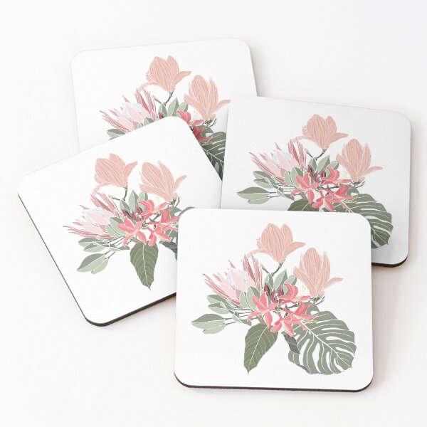 Item preview, Flower frame with magnolia, protea, simple colored flowers. designed and sold by MatyKotiv.