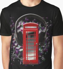 Print Phone Boxes Music in London Graphic T-Shirt