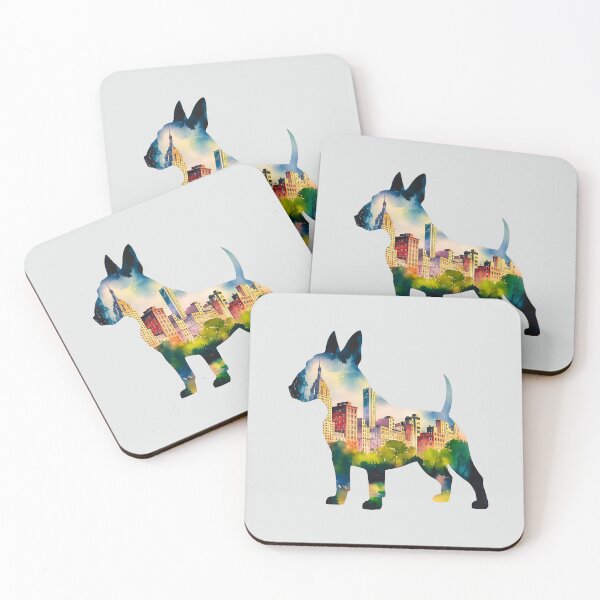 Item preview, Bull Terrier NYC – Watercolor Double Exposure Art designed and sold by Dino-Lune.
