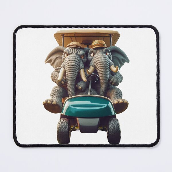 Item preview, Two Proper Angry Elephants Jammed into an Undersized Golf Cart designed and sold by nikkolaus.