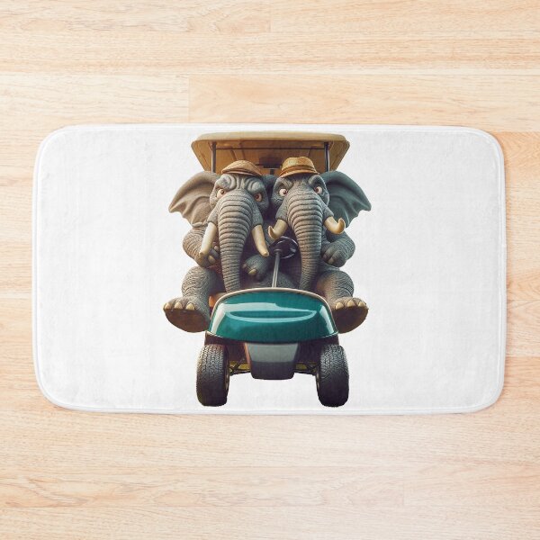 Item preview, Two Proper Angry Elephants Jammed into an Undersized Golf Cart designed and sold by nikkolaus.