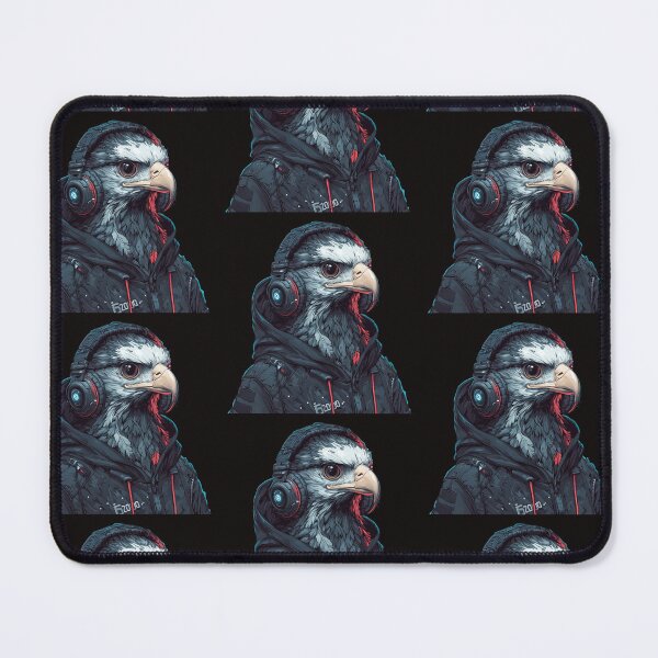 Item preview, Cyberpunk Bird with Headphones and Dark Hoodie designed and sold by CreativeLarysa.