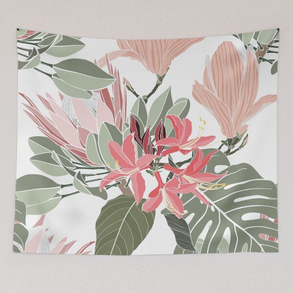 Item preview, Banksia, protea, magnolia and monstera line illustration. designed and sold by MatyKotiv.