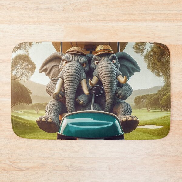 Item preview, Two Proper Angry Elephants Jammed into an Undersized Golf Cart - Full detail designed and sold by nikkolaus.