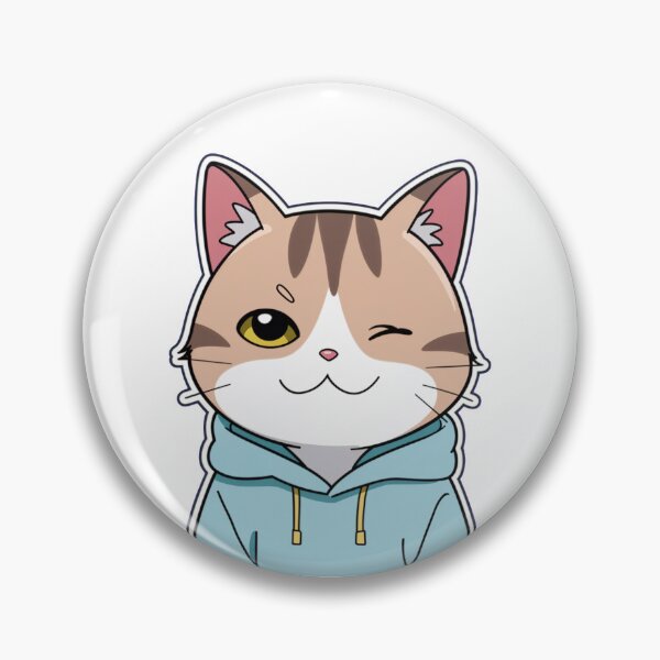 Item preview, Cute Winking Cat kawaii with hoodie designed and sold by OnixDesign.
