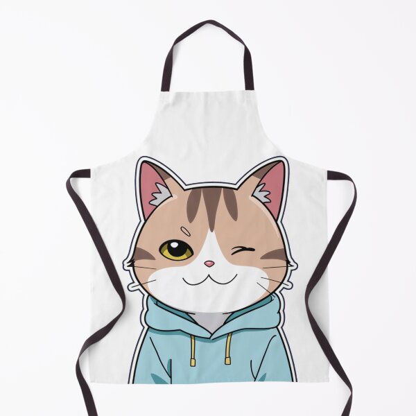 Item preview, Cute Winking Cat kawaii with hoodie designed and sold by OnixDesign.