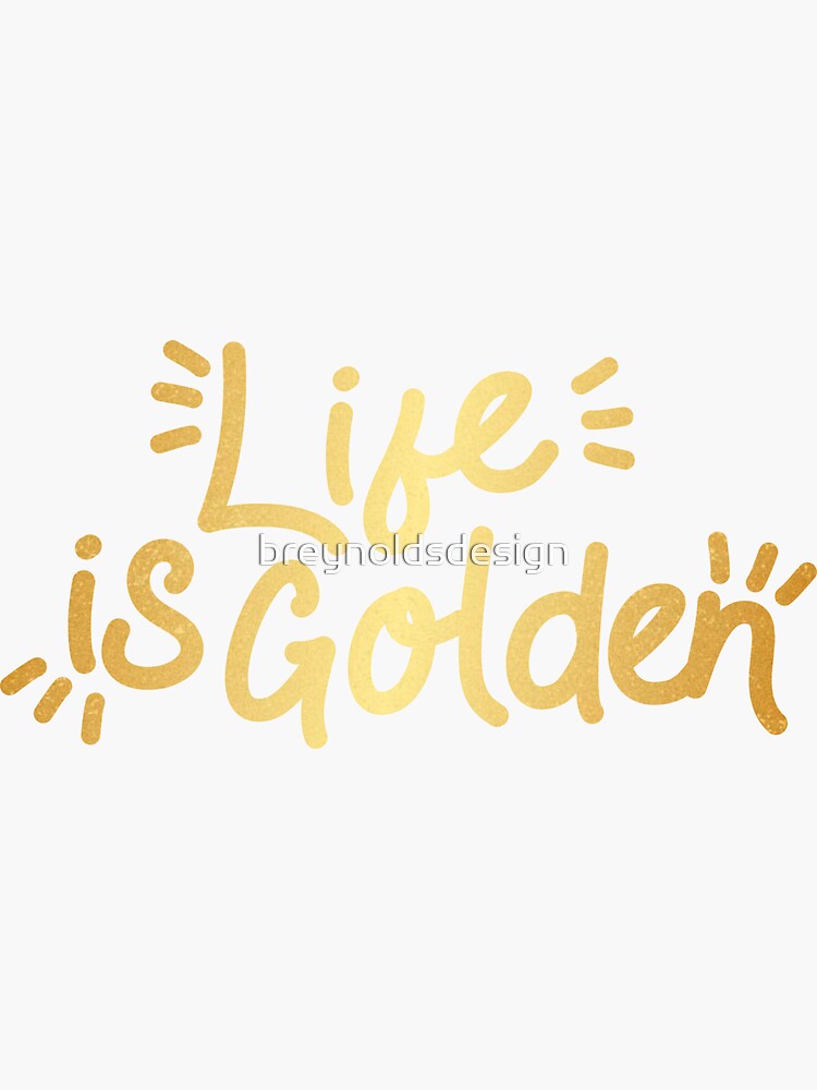 Thumbnail 3 von 3, Sticker, Golden Retriever | Das Leben ist golden designt und verkauft von breynoldsdesign.