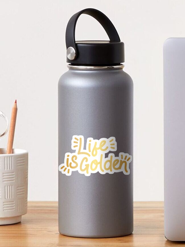 Thumbnail 1 von 3, Sticker, Golden Retriever | Das Leben ist golden designt und verkauft von breynoldsdesign.