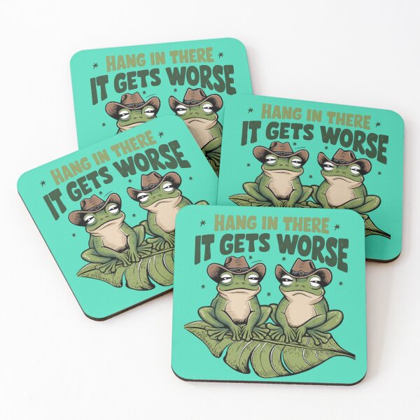 Item preview, Hang in There – Funny Cowboy Frog Meme designed and sold by Aredbox.