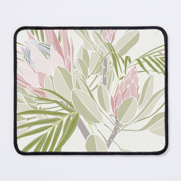 Item preview, Tropical flowers background. Banksia, protea, palm leaves, line illustration. designed and sold by MatyKotiv.