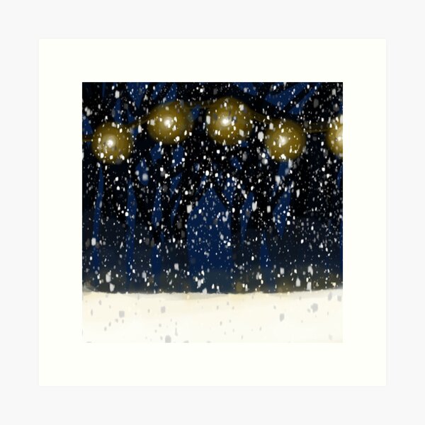 Item preview, Snowy Lights in the Woods designed and sold by ArtistsRuneArt.