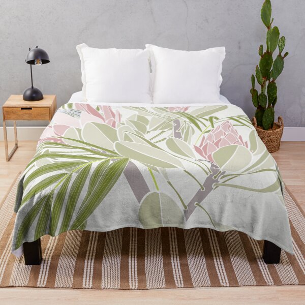 Item preview, Tropical flowers background. Banksia, protea, palm leaves, line illustration. designed and sold by MatyKotiv.