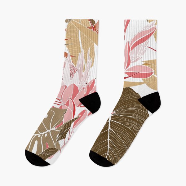 Item preview, Tropical flowers background. Banksia, protea, strelitzia and leaves line illustration. designed and sold by MatyKotiv.