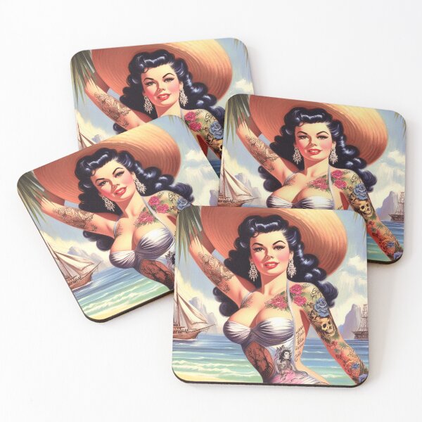 Item preview, Retro Tattoo Pin-up designed and sold by PulpVintage.