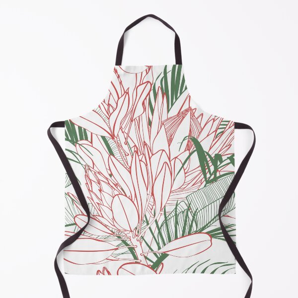 Item preview, Tropical flowers background. Banksia, protea, palm leaves, line illustration. designed and sold by MatyKotiv.
