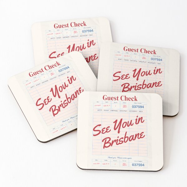 Item preview, See You in Brisbane - Vintage Diner Guest Check Travel Print designed and sold by RM-Journey.