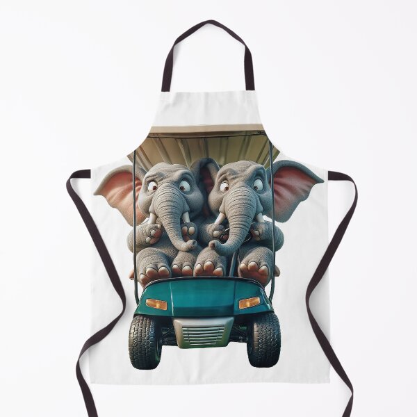 Item preview, Two Confused Elephants Jammed into an Under-sized Golf Cart designed and sold by nikkolaus.