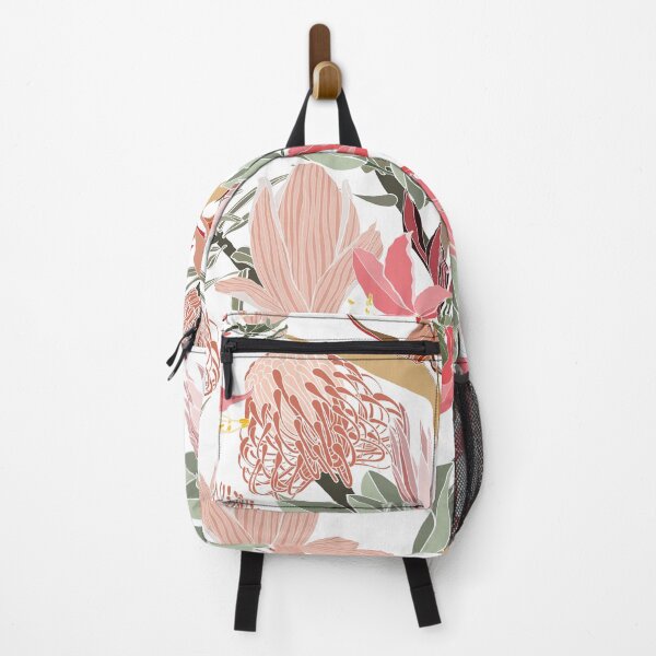 Item preview, Tropical flowers background. Banksia, protea, strelitzia and leaves line illustration. designed and sold by MatyKotiv.