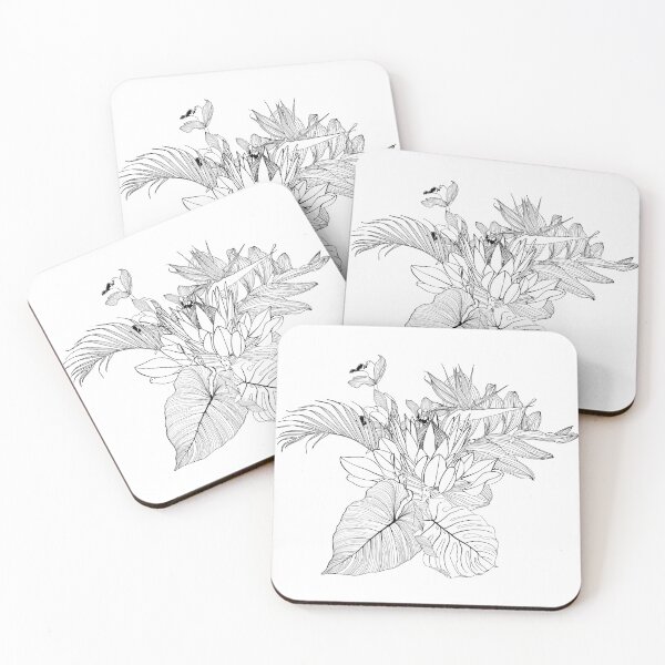 Item preview, Flower frame with protea, orchid, palm leaves. designed and sold by MatyKotiv.