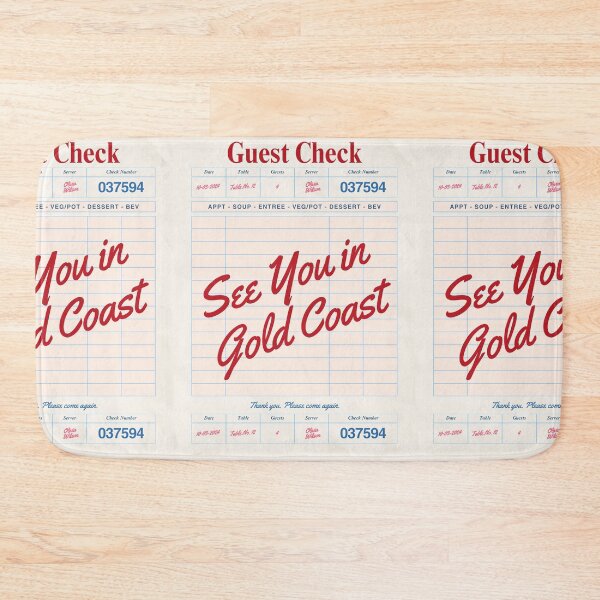 Item preview, See You in Gold Coast - Vintage Diner Guest Check Travel Print designed and sold by RM-Journey.