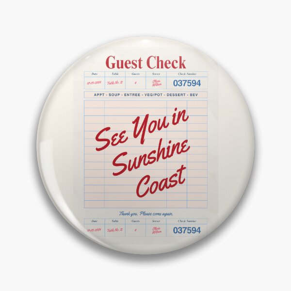 Item preview, See You in Sunshine Coast - Vintage Diner Guest Check Travel Print designed and sold by RM-Journey.