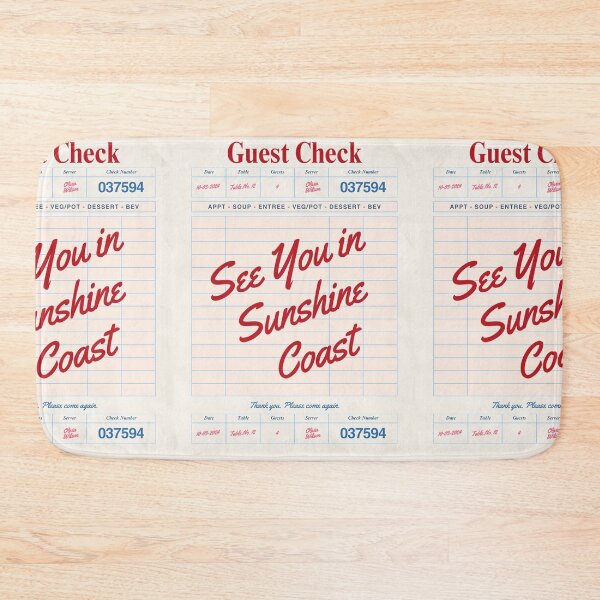 Item preview, See You in Sunshine Coast - Vintage Diner Guest Check Travel Print designed and sold by RM-Journey.
