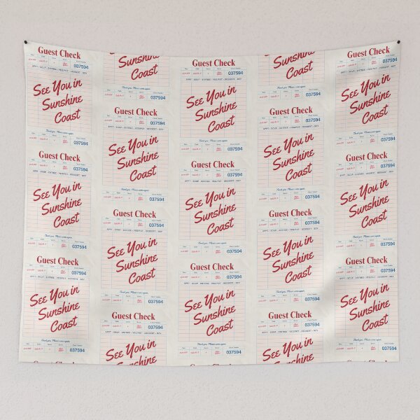 Item preview, See You in Sunshine Coast - Vintage Diner Guest Check Travel Print designed and sold by RM-Journey.