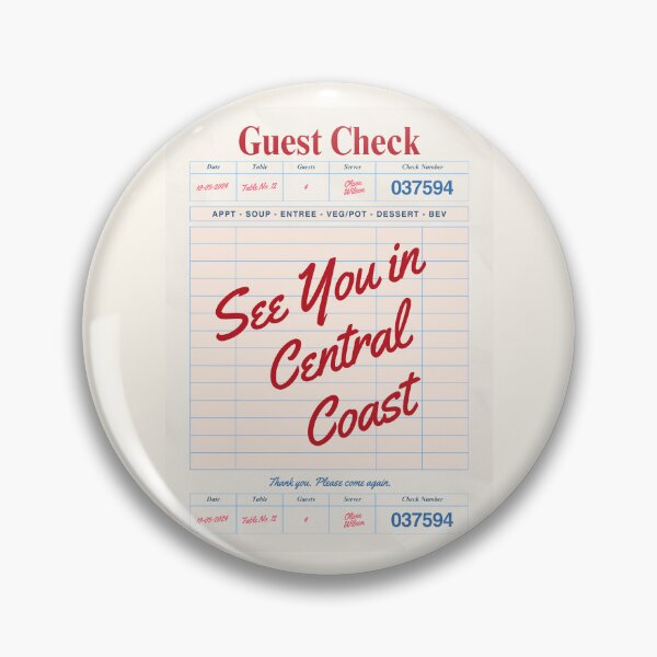 Item preview, See You in Central Coast - Vintage Diner Guest Check Travel Print designed and sold by RM-Journey.