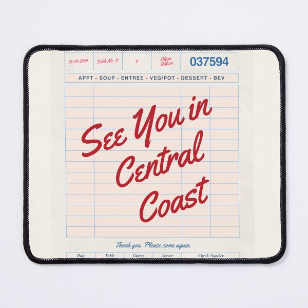 Item preview, See You in Central Coast - Vintage Diner Guest Check Travel Print designed and sold by RM-Journey.