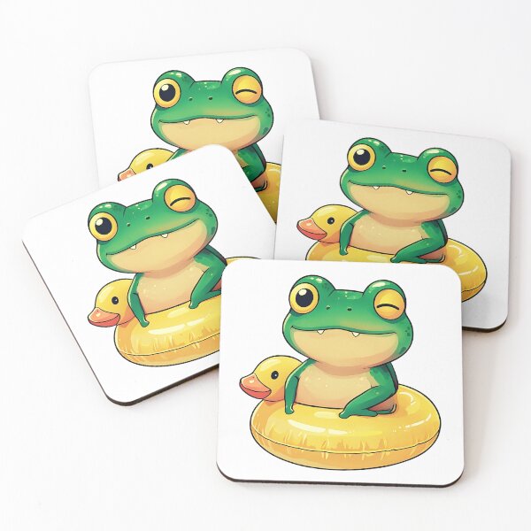Item preview, Winking Frog on Rubber Duck Floaty | Cute Summer Art designed and sold by JerdbordinShop.